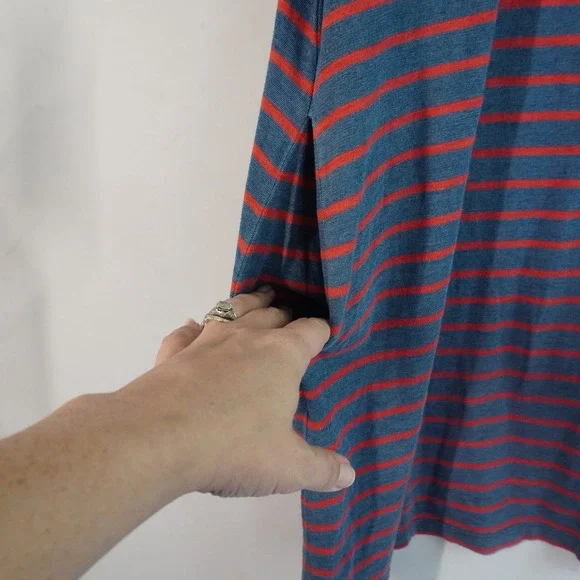 Faherty Florence Dress XS Indigo Dyed Brenton Stripe Tie Strap Sleeveless NWT - Picture 3 of 9